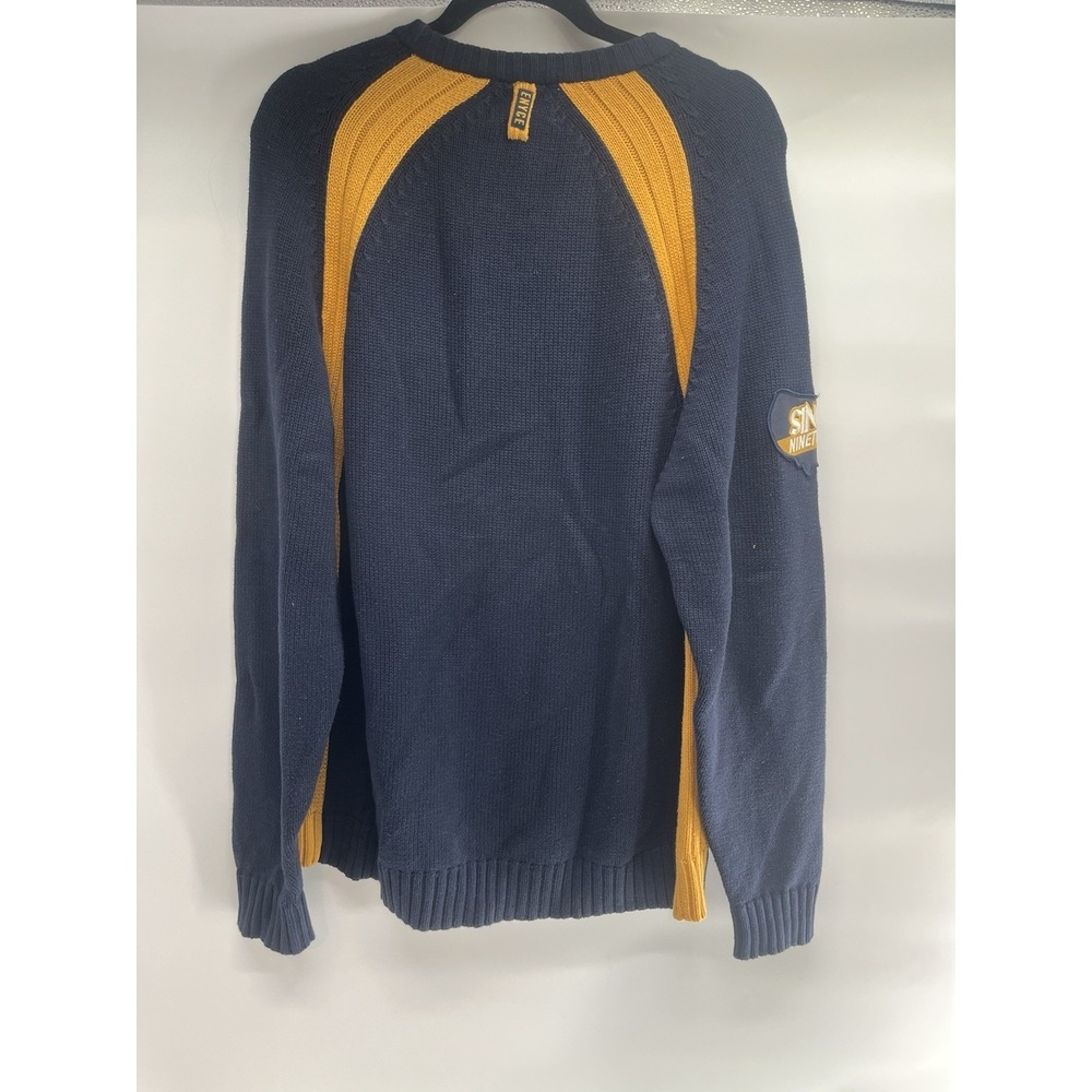 Vintage Enyce Knit Sweater Navy/Gold Medium M Y2K Streetwear hip hop skater - Picture 4 of 7